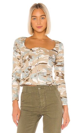 Devon Blouse in Green Camo | Revolve Clothing (Global)