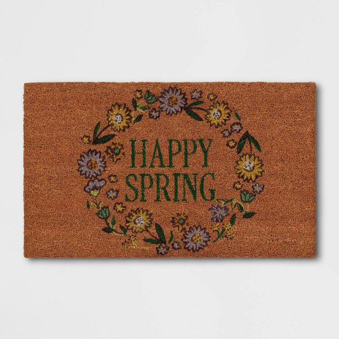 1'6"x2'6" Happy Spring Door Mat - Threshold™ | Target