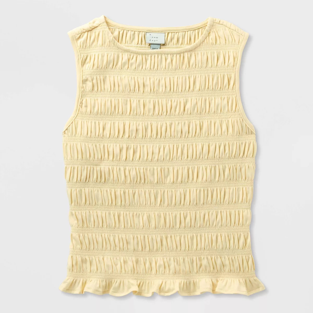 Women's Smocked Tank Top - A New Day™ Yellow L | Target