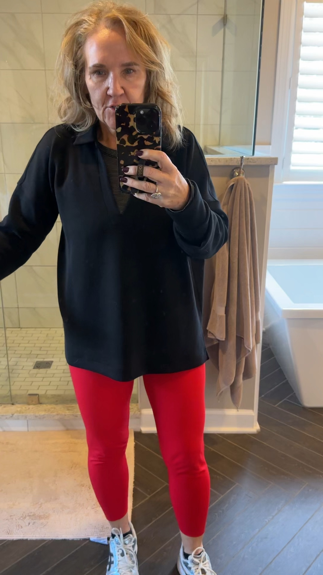 Spanx 15% off code NANETTEXSPANX
Aires essentials polo size XL for more of a tunic oversize look 
Booty Booth leggings size large this is the 7/8 length
These are super comfortable. I’m loving them for all day on my feet walking. I wore them in Disney and I’ll wear them for just walks, but not running. 


#LTKActive #LTKFitness #LTKOver40
