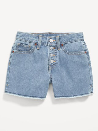 High-Waisted Wow Frayed-Hem Jean Shorts for Girls | Old Navy | Old Navy (US)