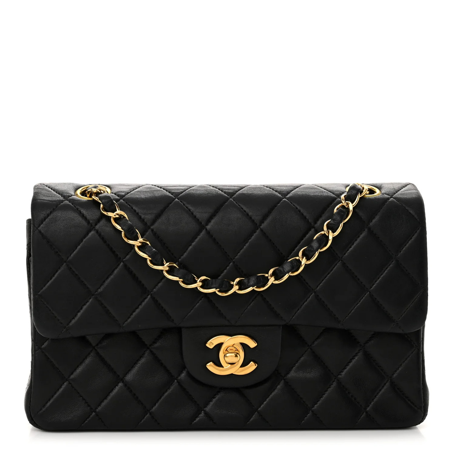 Lambskin Quilted Small Double Flap Black | FASHIONPHILE (US)