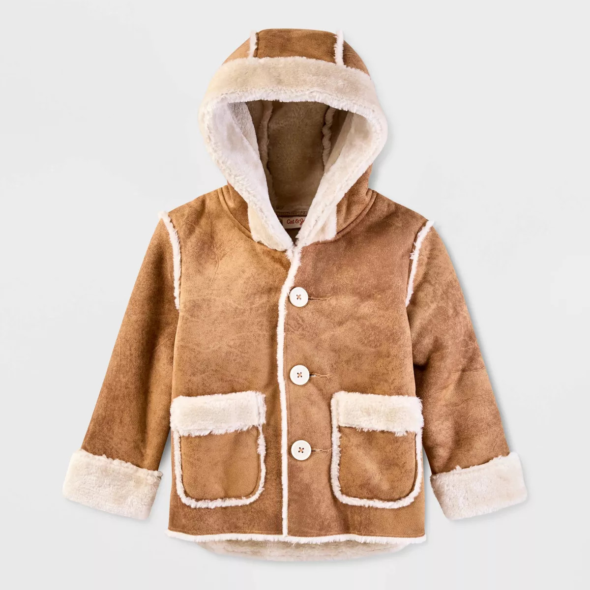 Toddler Faux Shearling Jacket - Cat & Jack™ Tan | Target