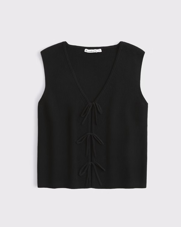 Tie-Front V-Neck Sweater Vest | Abercrombie & Fitch (US)