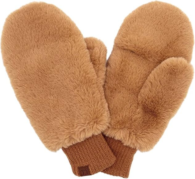 CC Soft Faux Fur Fuzzy Lined Flip Up Down Top Fingerless Mitten Gloves | Amazon (US)
