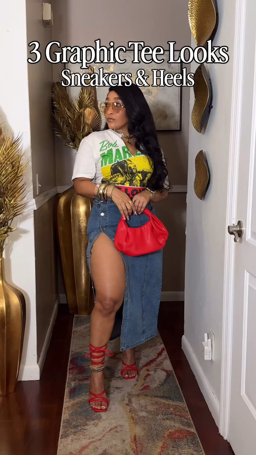 Graphic tee looks for Concerts, day festivals,food trucks, kickbacks …you name it! Dress it up or down. I cut my shirt down the middle and used a rubber band to make it fitted in the back of the shirt. Which pairing is your fav?
Everything: Medium

#LTKootd #LTKgrwm #LTKSeasonal