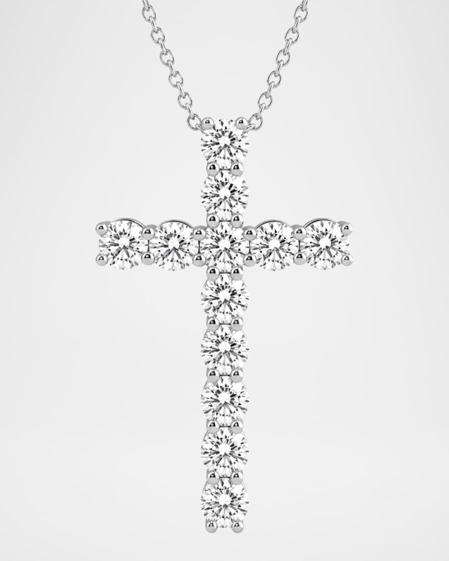 Neiman Marcus Lab-Grown Diamond 18K White Gold Cross Necklace, 1.0tcw | Neiman Marcus