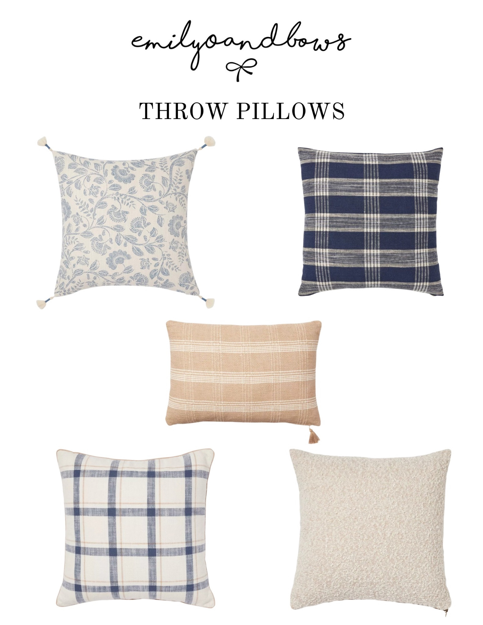 Throw pillows from Elizabeth’s college apartment! All are from Target! Great prices for a first apartment or college dorm! 

#LTKBacktoSchool #LTKSeasonal #LTKFind