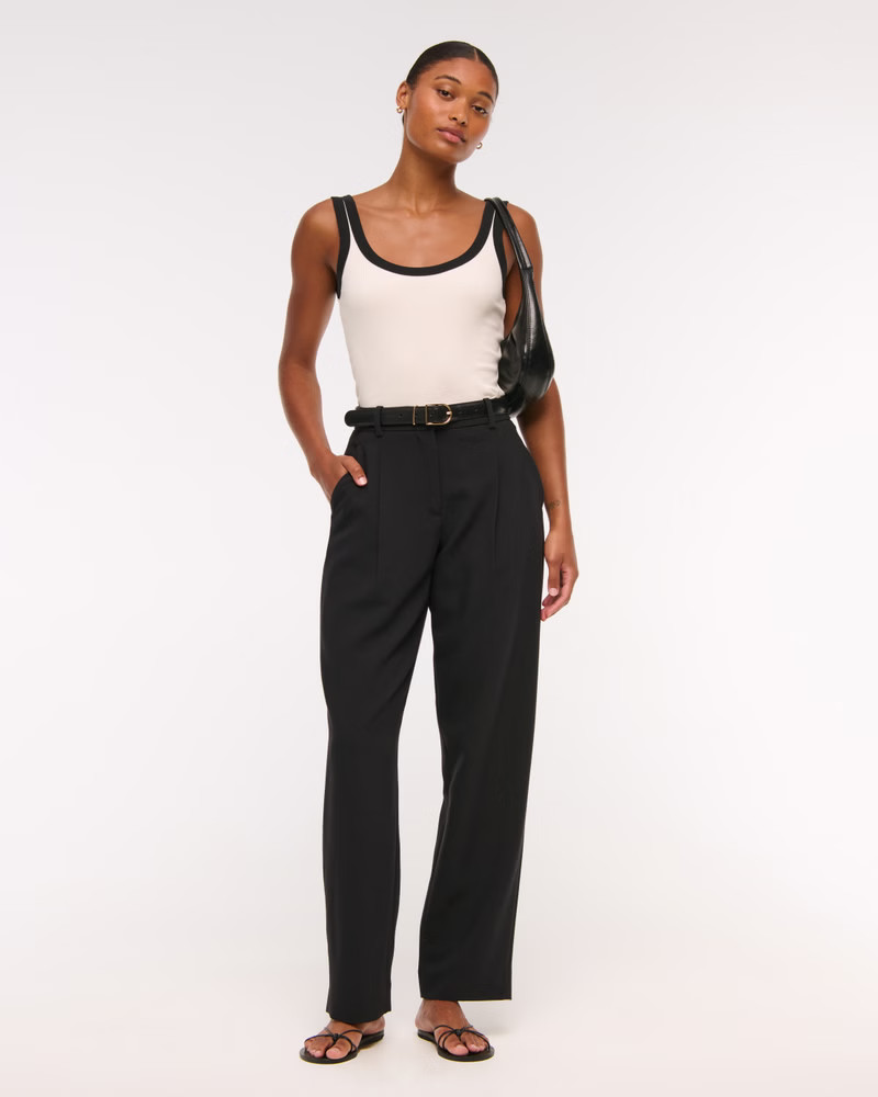 Curve Love A&F Sloane Tailored Wide Leg Pant | Abercrombie & Fitch (US)