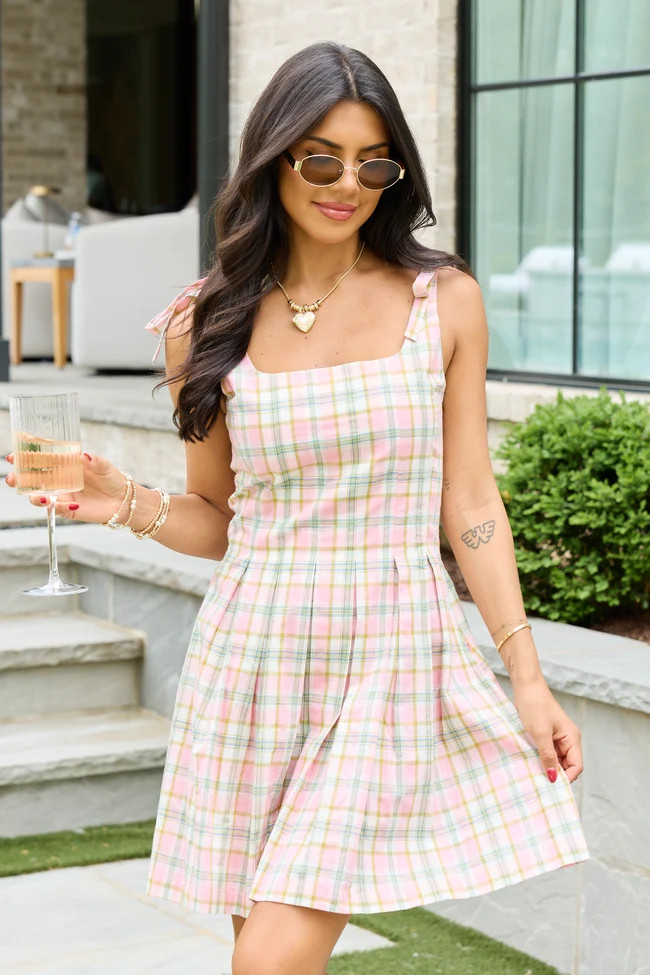 Claudia Pink Plaid Dress FINAL SALE | Pink Lily