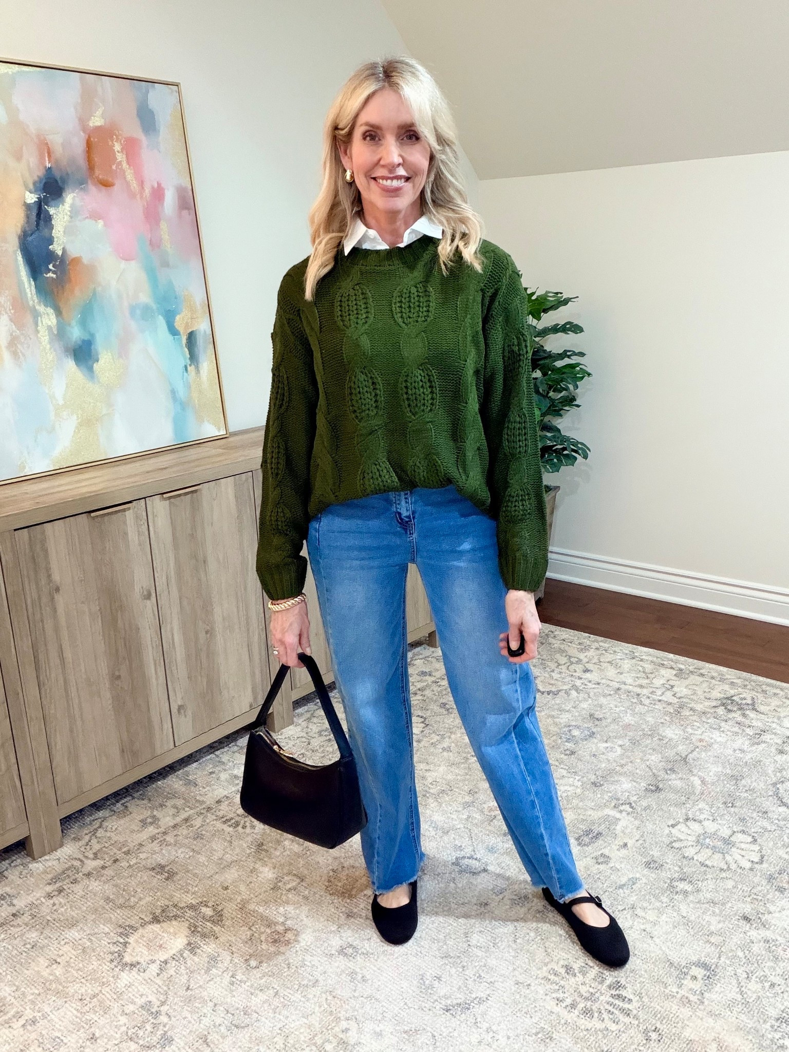 Basics I love at age 54! Wide leg jeans don’t have to be frumpy! Here’s an easy outfit that’s frump free and put together.

Fit is true to size in all.

#LTKFindsUnder50 #LTKootd #LTKOver40