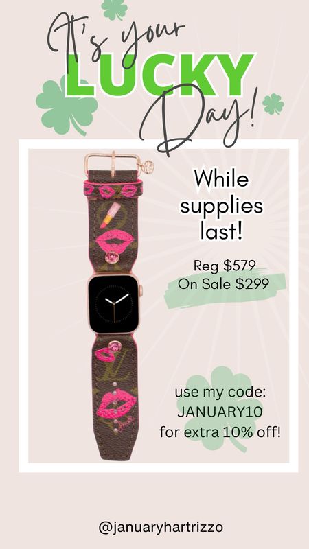 Use code JANUARY10 for an extra 10% off this already discounted leather Apple Watch band. 👏🏼 Upcycled designer LV

#LTKover40 #LTKsalealert #LTKstyletip