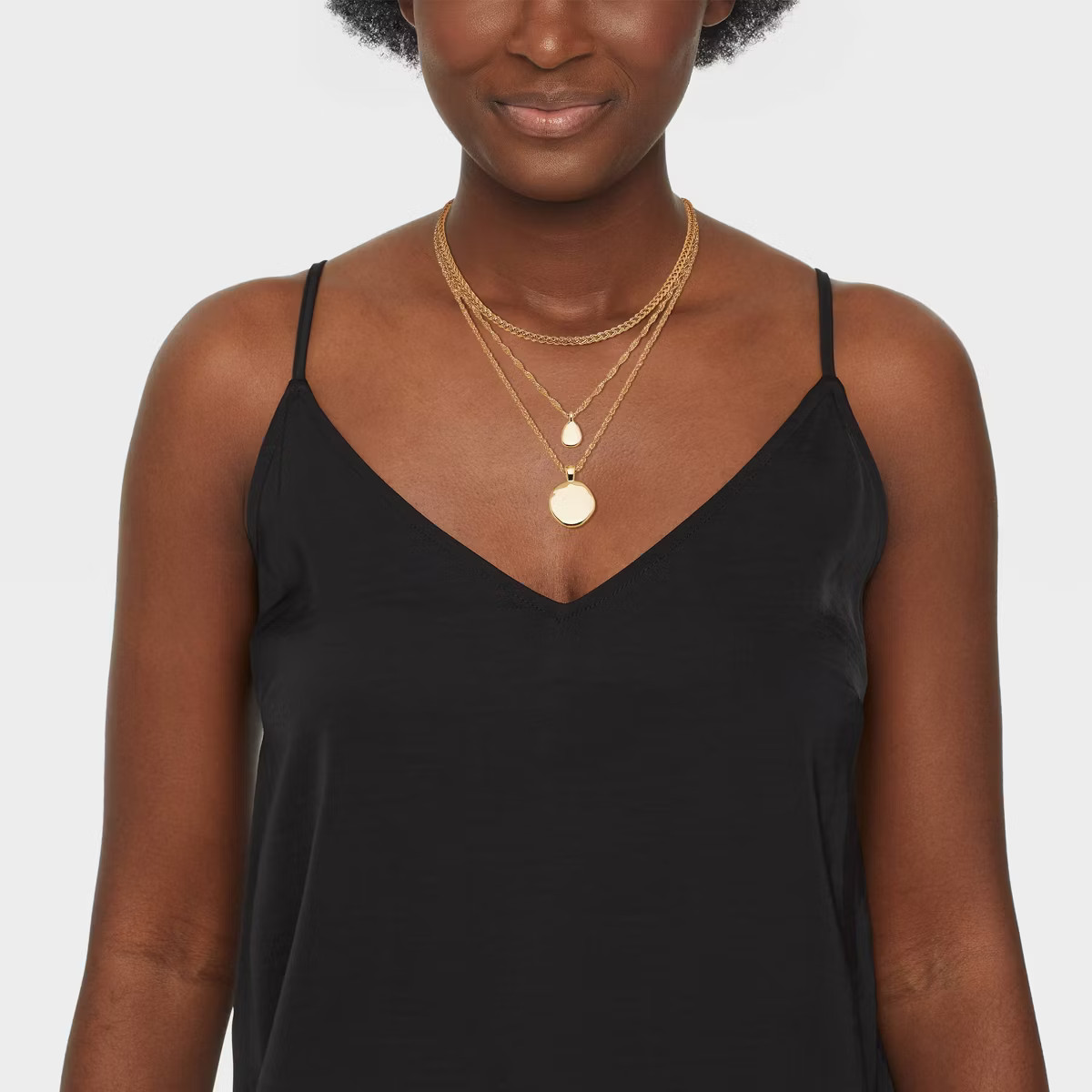 Multi-Strand Coin Drop Necklace - A New Day™ Gold | Target