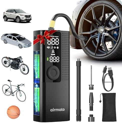 Airmoto Tire Inflator Portable Air Compressor - Air Pump For Car Tires with Digital Pressure Gaug... | Amazon (US)