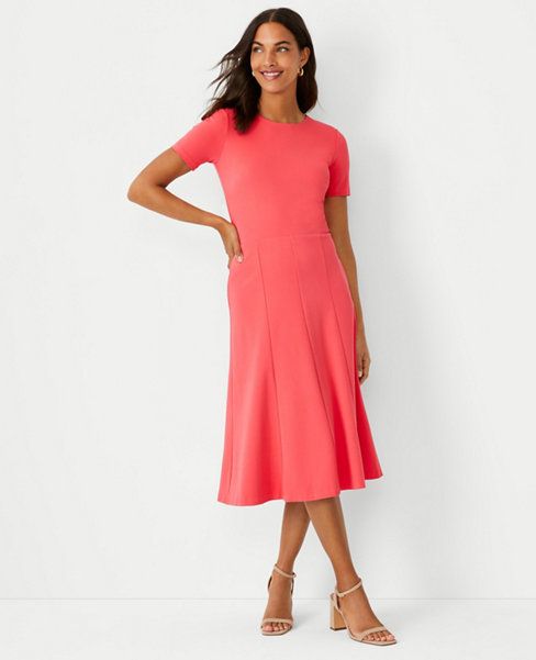 Short Sleeve Flare Dress | Ann Taylor (US)