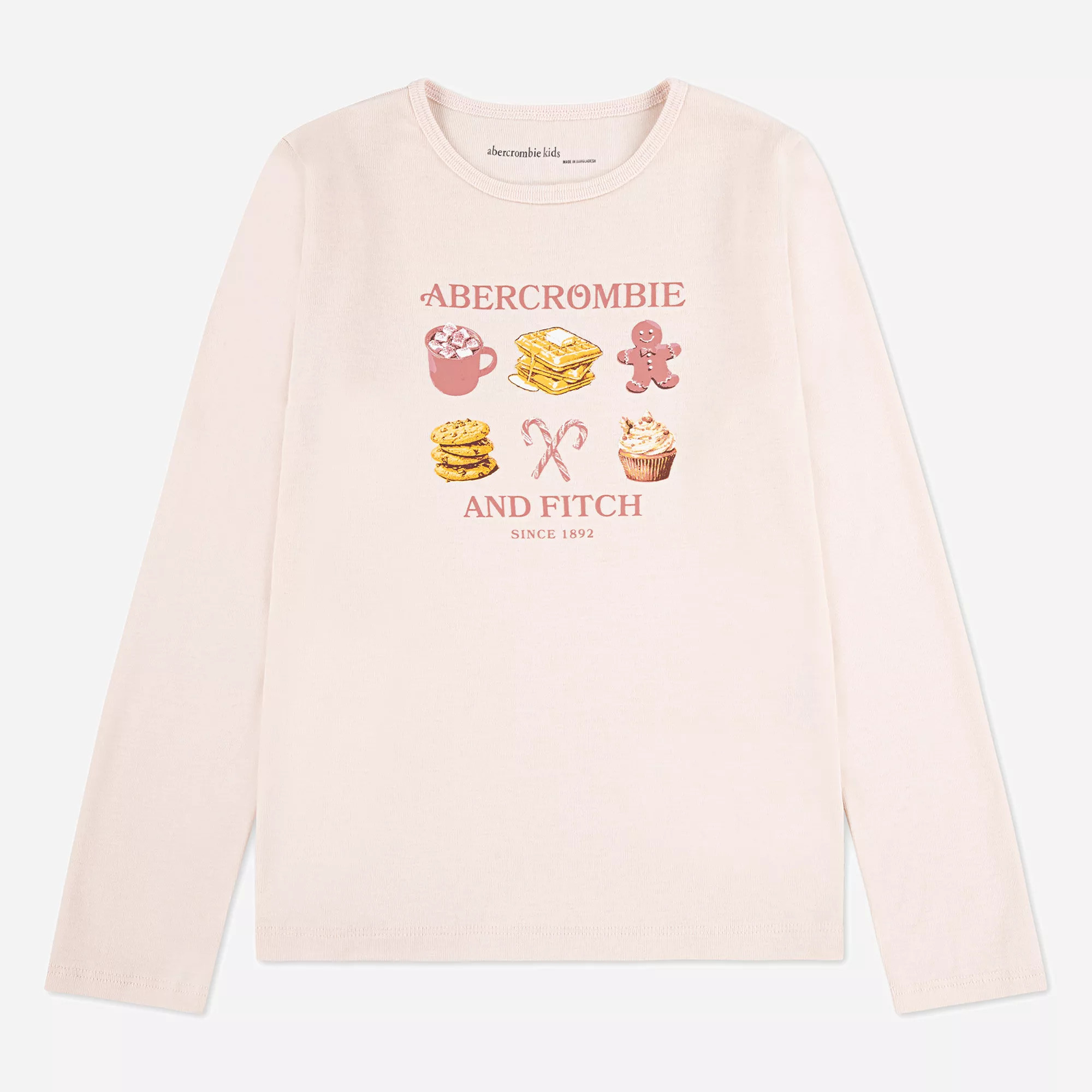 abercrombie kids holiday treats long sleeve tee, Size 7/8, Mauve Chalk | DICK'S Sporting Goods