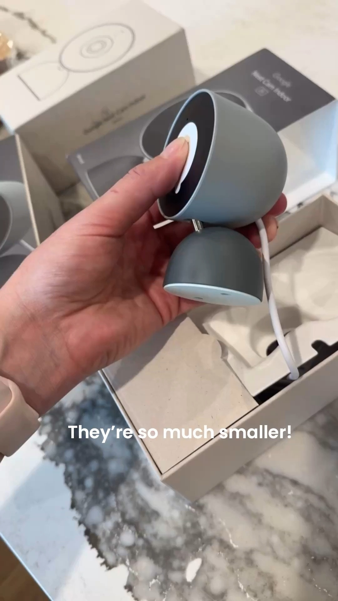 They are SO MUCH SMALLER! We have google nest indoor/outdoor cameras and love them! But these new indoor cameras are literally half the size of the old ones! And they come in different colors! Love having some peace of mind. ❤️

#LTKHome #LTKmomlife #LTKdayinmylife