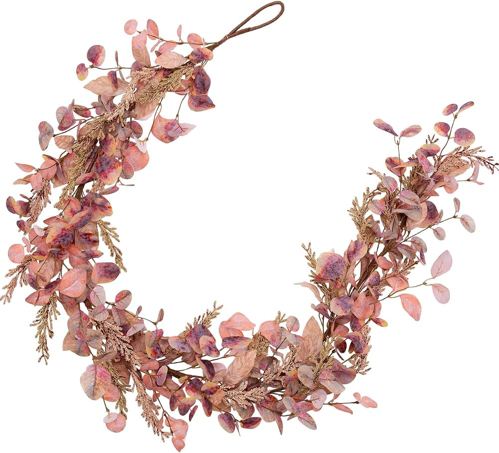 VGIA 5 Feet Fall Garland Artificial Autumn Foliage Garland Eucalyptus Leaves Garland Fall Decorat... | Amazon (US)