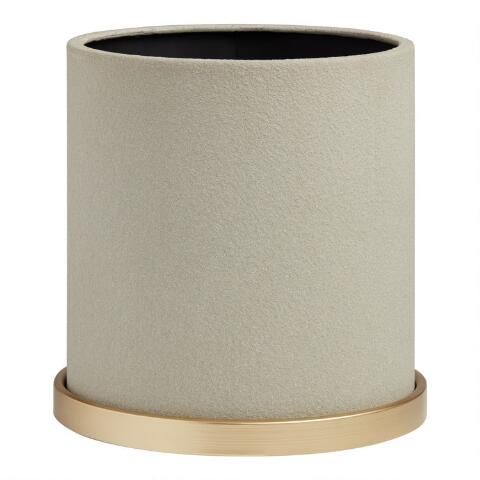 Gray and Gold Metal Textured Planter | World Market