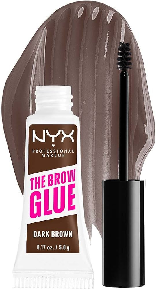 NYX PROFESSIONAL MAKEUP The Brow Glue, Extreme Hold Tinted Eyebrow Gel - Dark Brown | Amazon (US)