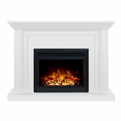 NEW WHITE 2000W ELECTRIC FIREPLACE WOOD MANTEL SUITE WITH FLAME EFFECT WOOD LOGS  | eBay | eBay AU