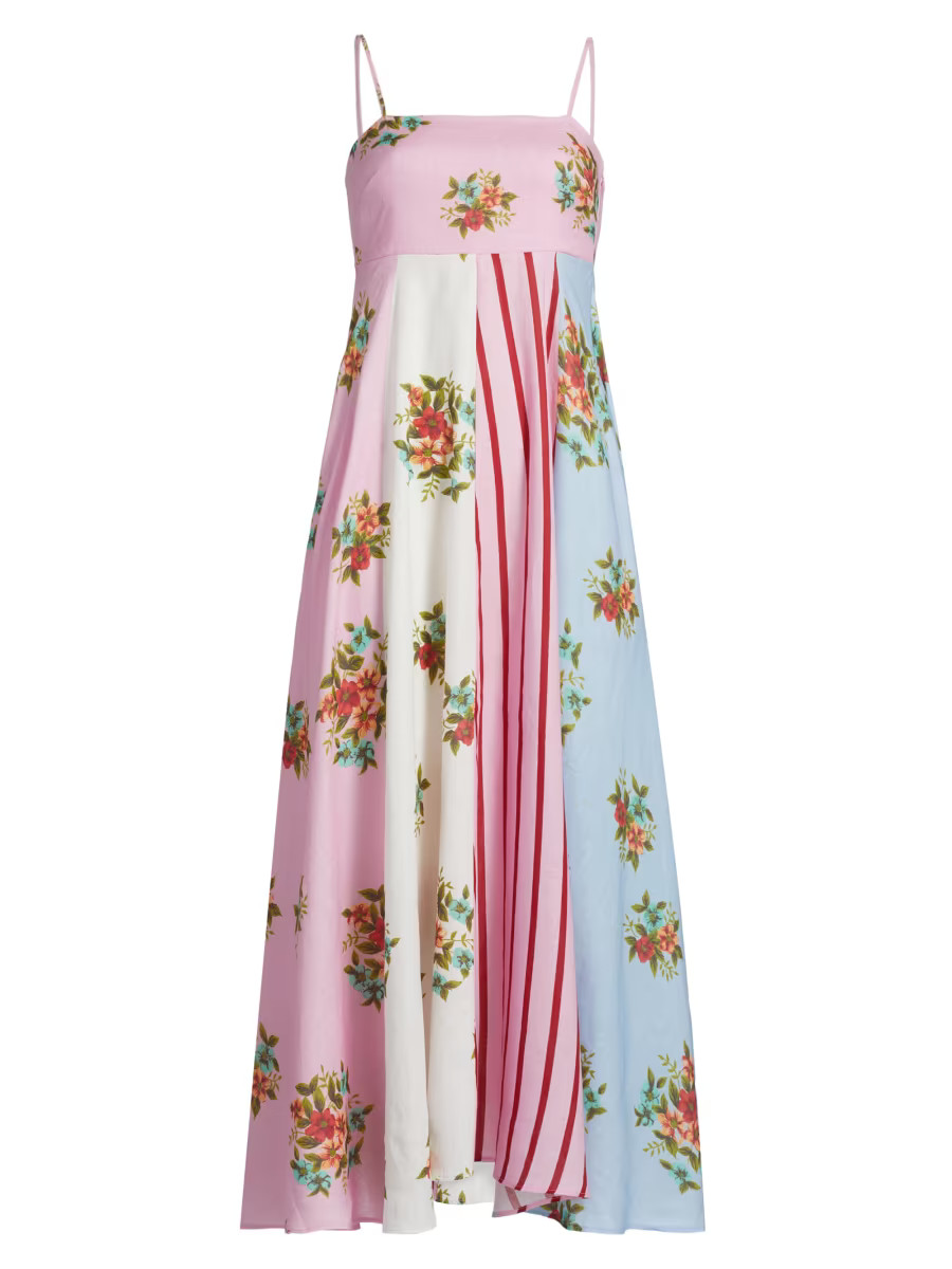 Lucille Belted Floral Linen Shirtdress | Saks Fifth Avenue