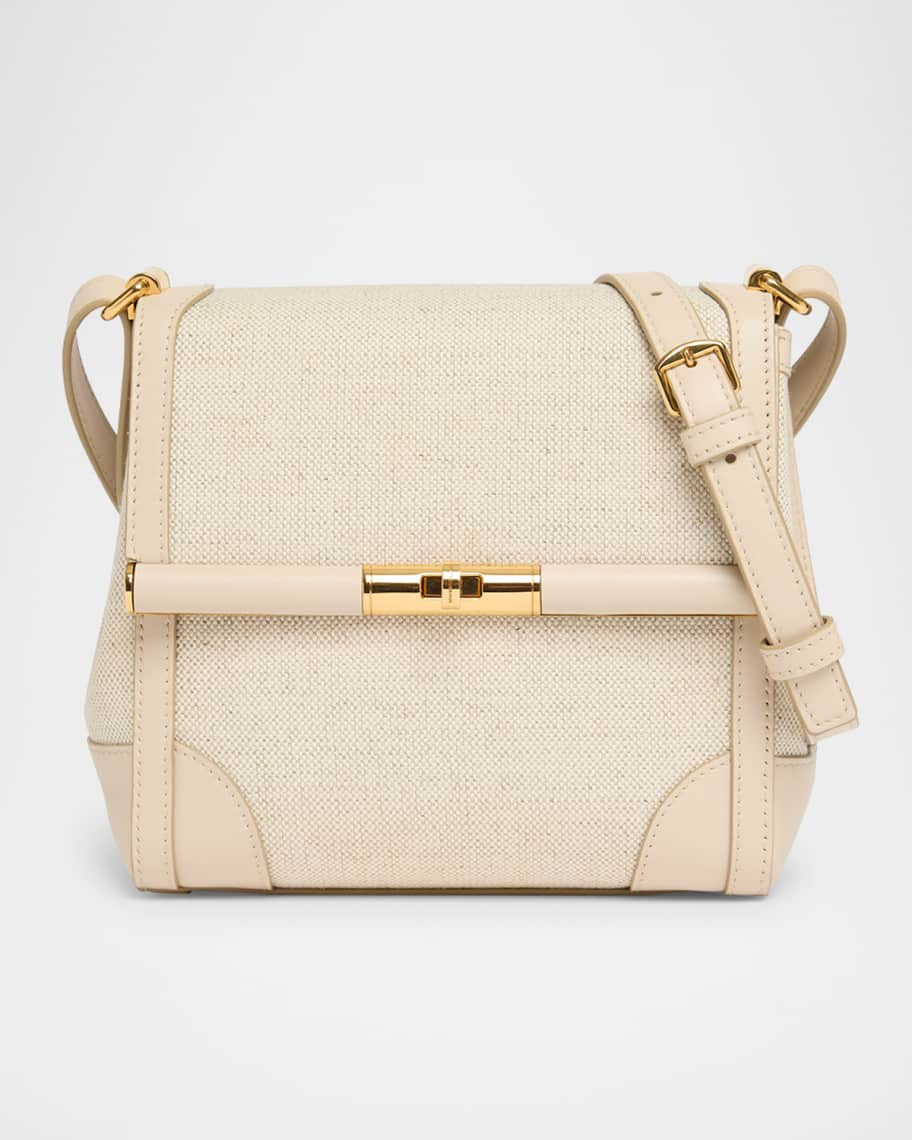 Dolce&Gabbana Marlene Flap Linen Crossbody Bag | Neiman Marcus