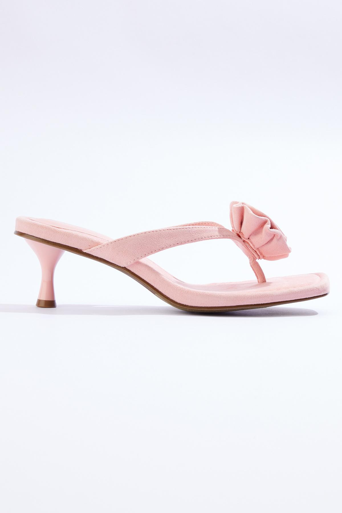 Rosette Thong Heel Sandals | Cato Fashions