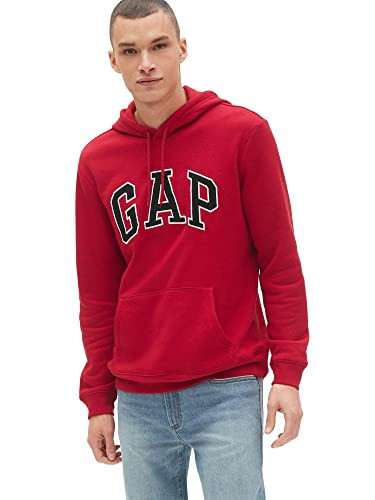 GAP mens Logo Fleece Hoodie Sweatshirt, Crimson Red, X-Small US | Amazon (US)