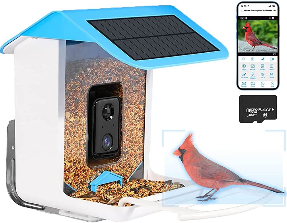 Smart Bird Feeder with Camera Wireless Outdoor, Camera Bird Feeders for Outside, Solar Energy Gen... | Amazon (US)