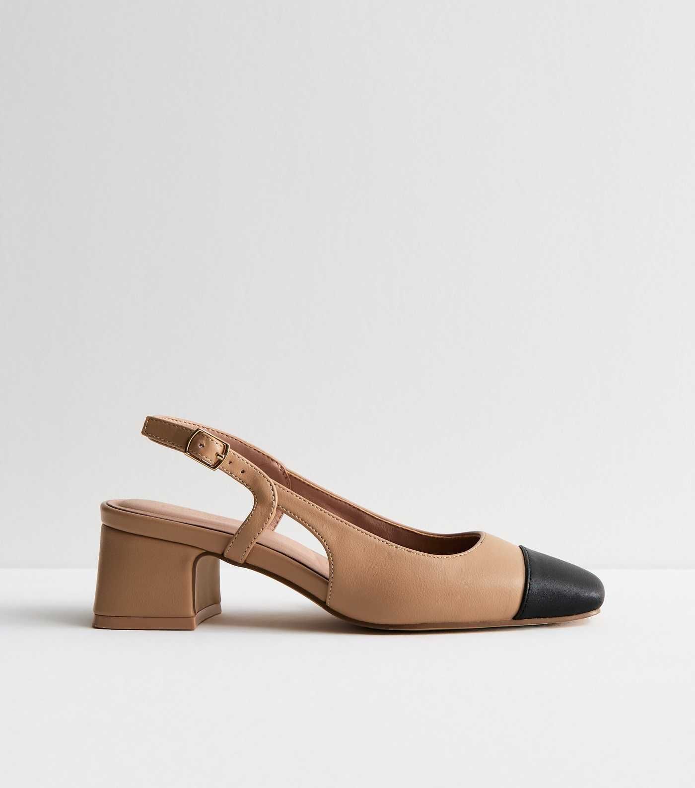 Camel Leather-Look Slingback Block Heel Court Shoes
						
						Add to Saved Items
						Remove ... | New Look (UK)