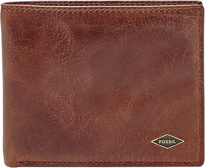 Fossil Men's Ryan Leather RFID Blocking Bifold Flip ID Wallet | Amazon (US)