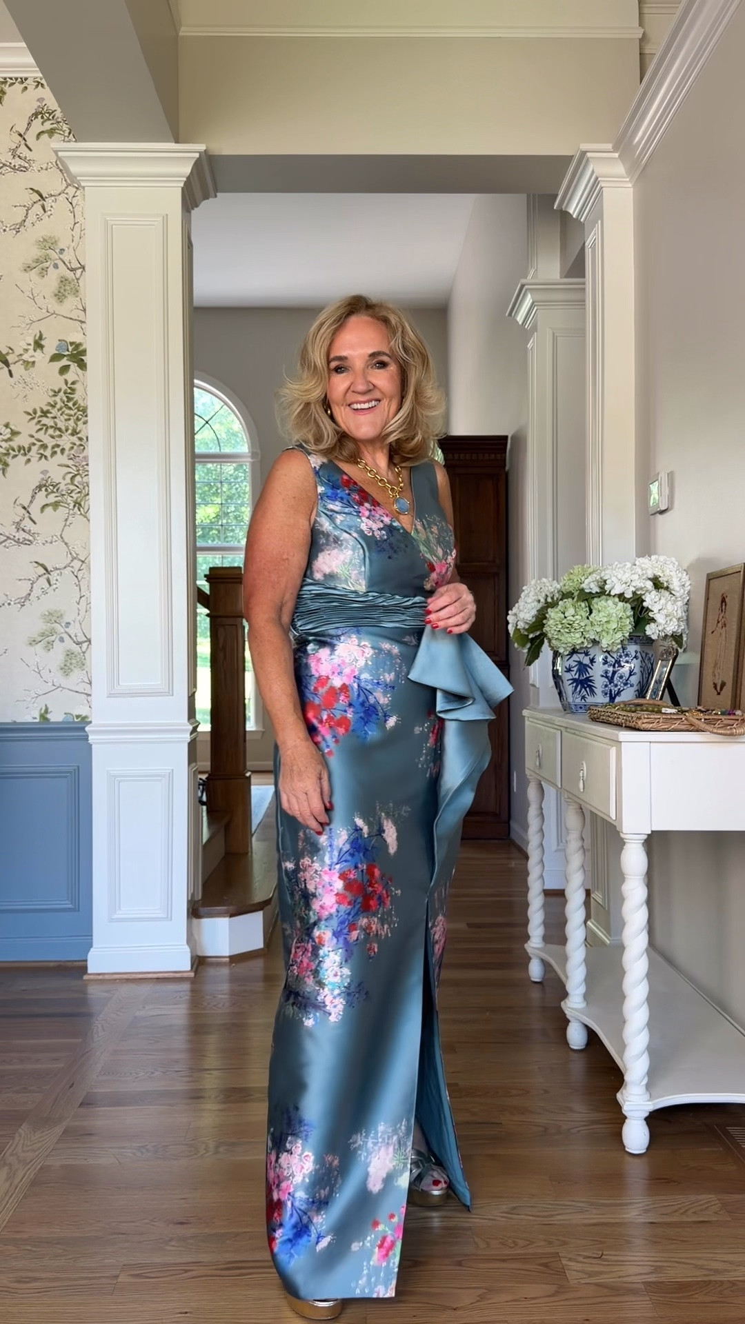 The elegant floral print and feminine silhouette make it perfect for black-tie weddings, formal celebrations, Mother of the Bride, Mother of the Groom, or any special occasion where you want to feel confident and comfortable.

💡 LTK MADE EASY
❤️ Heart = Support my posts!
🔖 Save = Get sale & restock alerts
📋 Lists = Keep favorites organized
📲 Share = Send lists and products to a friend. Hello, Christmas List!
💬 Comment = Ask me anything about sizing or styling. :-)

#LTKootd #LTKSeasonal #LTKOver40