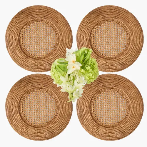 Mrs. Alice Rattan Charger Plates in Brown at Nordstrom | Nordstrom