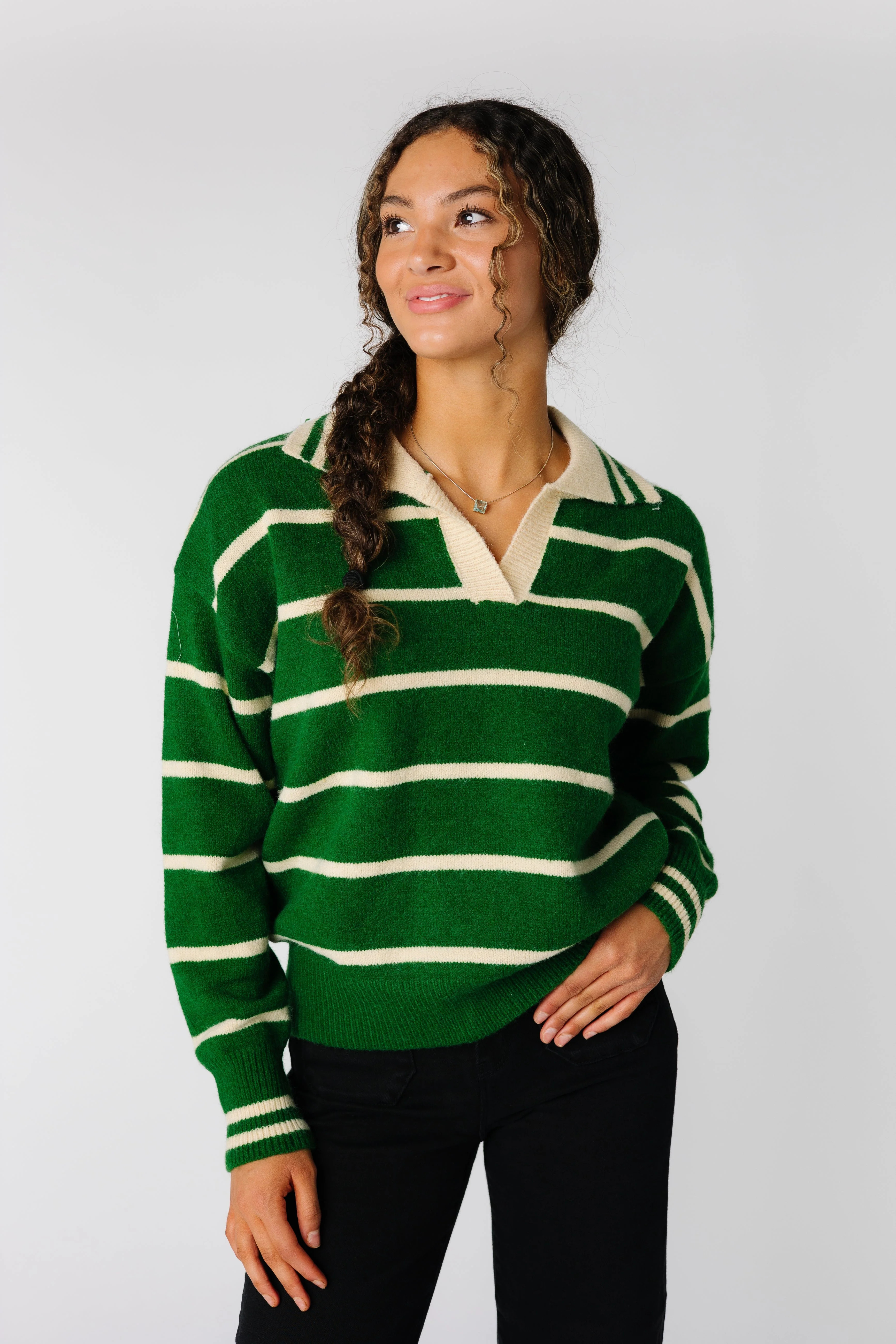 Andy Striped Collar Sweater | Called To Surf