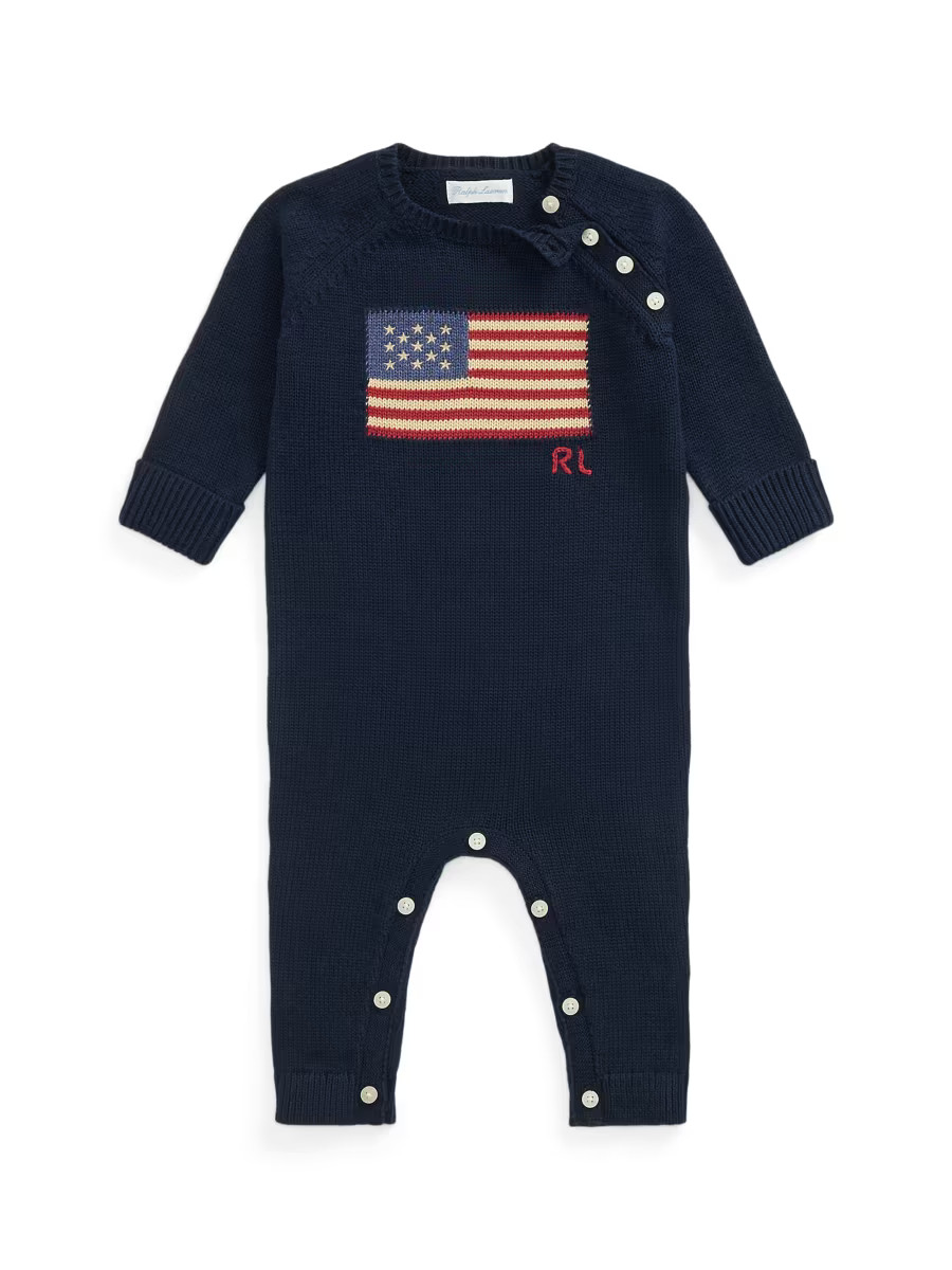 Polo Ralph Lauren Baby Boy's American Flag Knit Coveralls | Saks Fifth Avenue | Saks Fifth Avenue