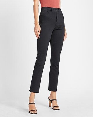 Super High Waisted Perfectly Polished Black Slim Jeans, Women's Size:6 Short | Express