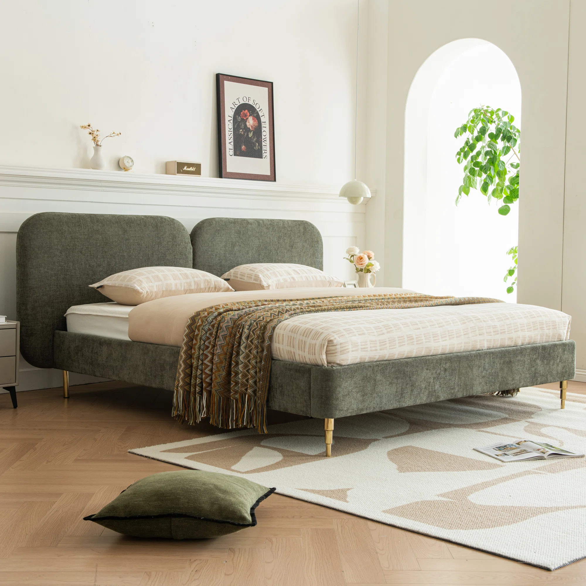 Willma Upholstered Platform Bed Frame and Headboard | Wayfair North America