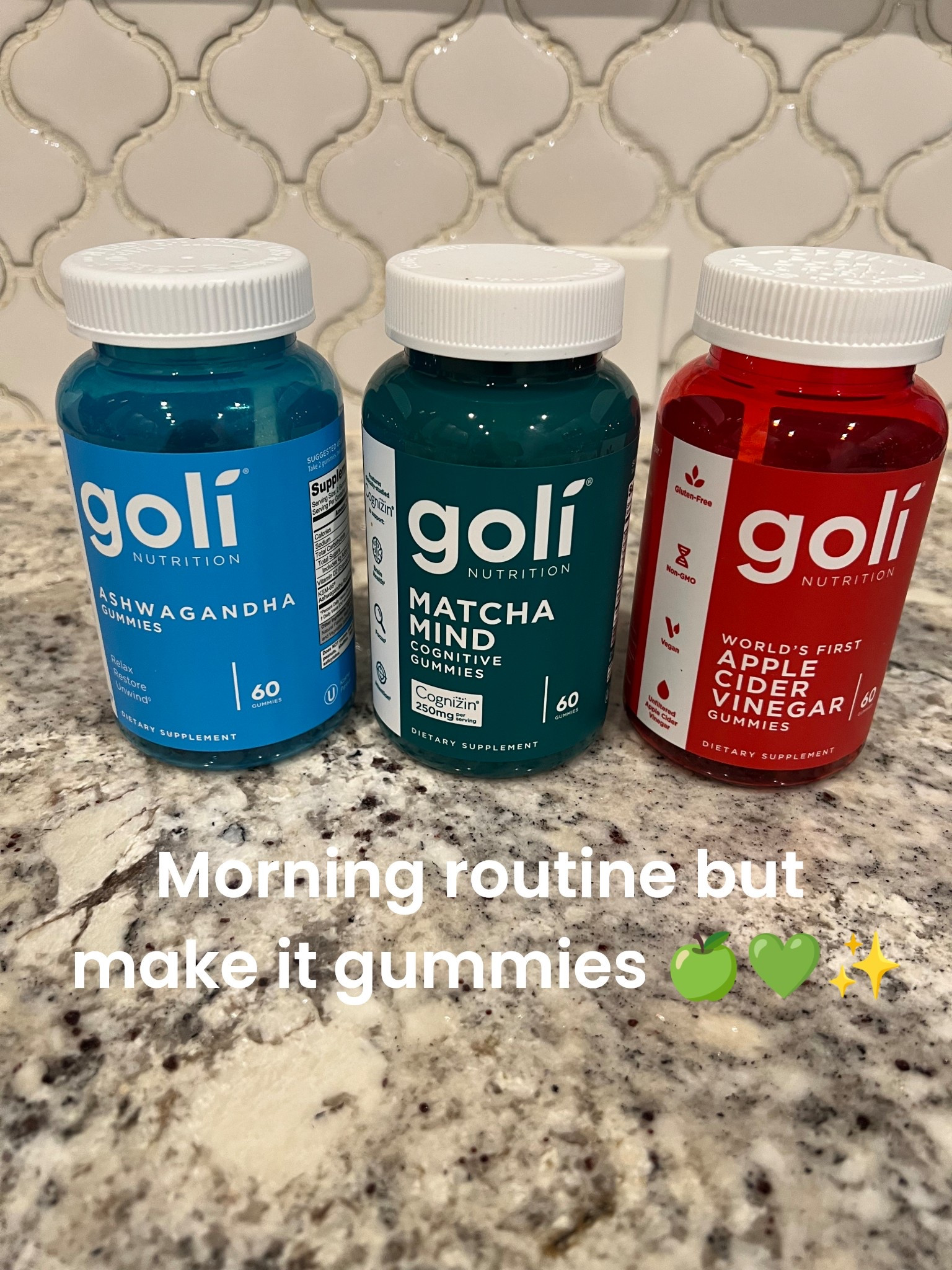 Morning routine, but make it gummies 🍏💚✨Starting the day with my Goli lineup:🔹 Ashwagandha for calm & balance🔹 Matcha Mind for focus🔹 Apple Cider Vinegar for digestion

Small habits, big energy for the day ahead 💪🌞 

#LTKselfcare #LTKmorningroutine #LTKOver40
