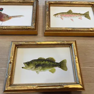 Framed Watercolor Hunting Nursery Art Prints, Deer, Fish, Turkey, Boy Room Decor | Etsy (Global)