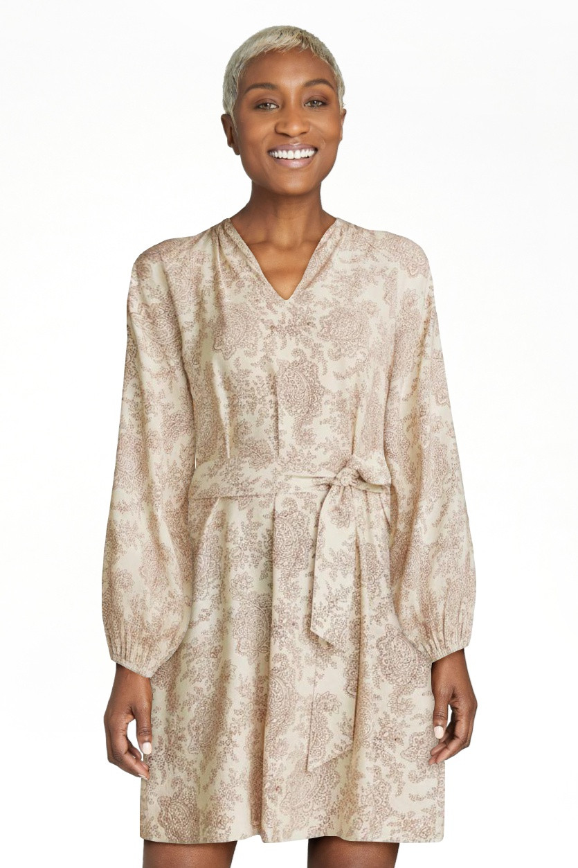 Scenario Women's and Women's Plus Mini Dress with Long Balloon Sleeves, Sizes XS-4X | Walmart (US)