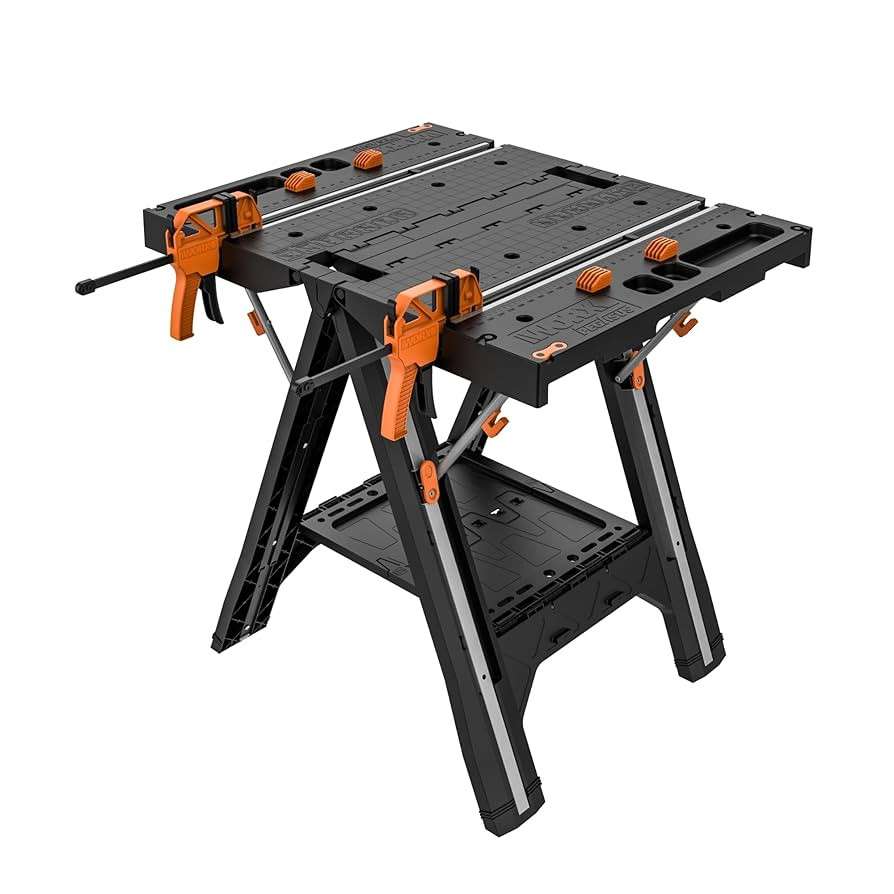Worx Pegasus 2-in-1 Folding Work Table & Sawhorse, Easy Setup Portable Workbench, 31" W x 25" D x... | Amazon (US)