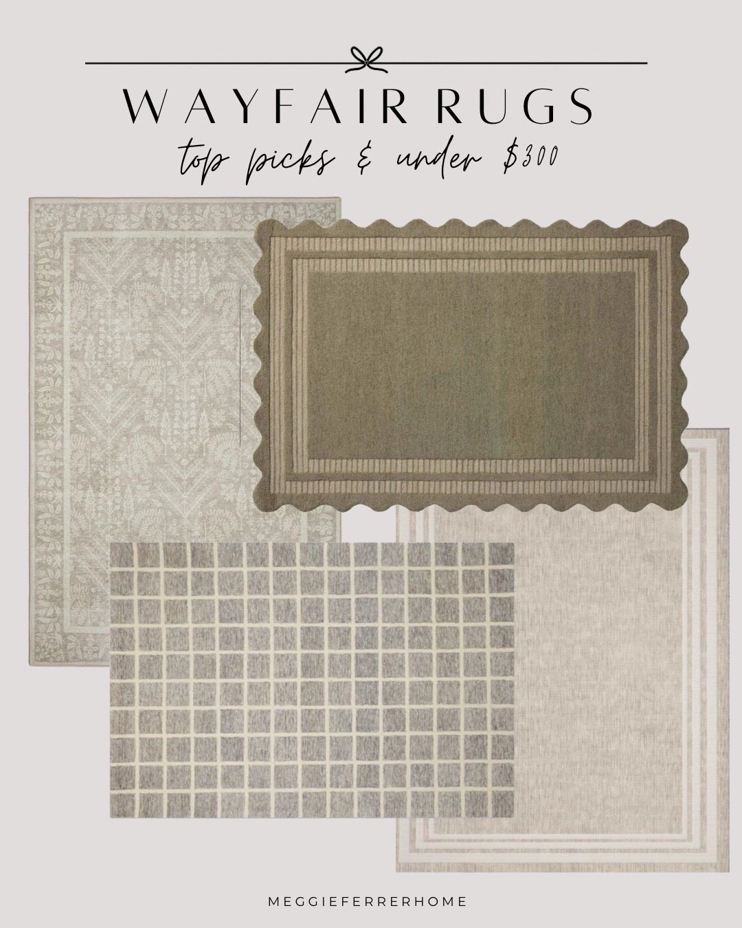 My favorite Wayfair rugs under $300—adding just the right touch of pattern and texture without going over budget. 🌿 These pieces effortlessly elevate any space!

Follow me on the @shop.LTK app @meggieferrerhome to see this post and unlock exclusive app-only content!


#LikeToKit #LTKHome #LTKStyleTip #LTKSaleAlert
#AffordableRugs #WayfairFinds #HomeTexture
#BudgetFriendlyDecor #CozySpaces #PatternPlay
