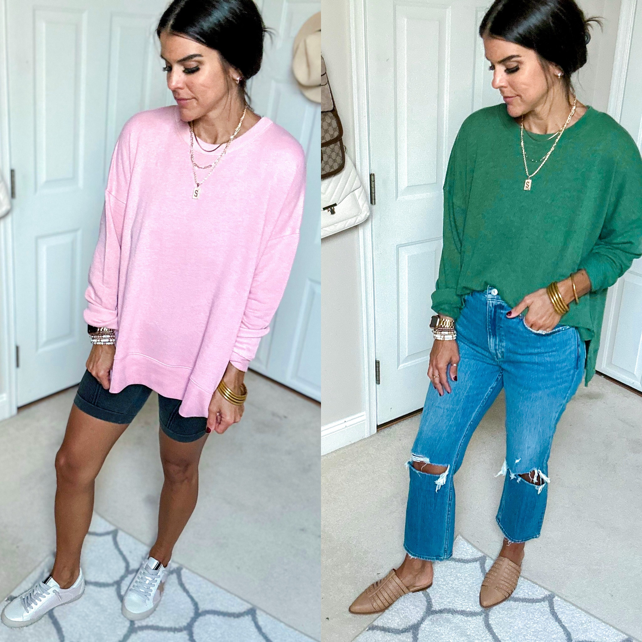 Love these Walmart Sweatshirts!! Can be dressed up or dressed down! I sized up 2 sizes to a L for this fit! Everything else fits Tts! 

#LTKstyletip #LTKunder100 #LTKunder50