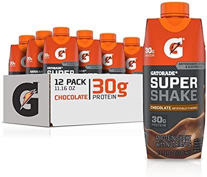 Gatorade Super Shake, Chocolate, 30g Protein, 11.16 fl oz Carton, Pack of 12 | Amazon (US)