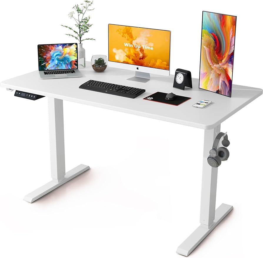 Standing Desk Adjustable Height- 40 x 24 Inches Whole Piece Desktop Stand Up Desk, Electric Stand... | Amazon (US)