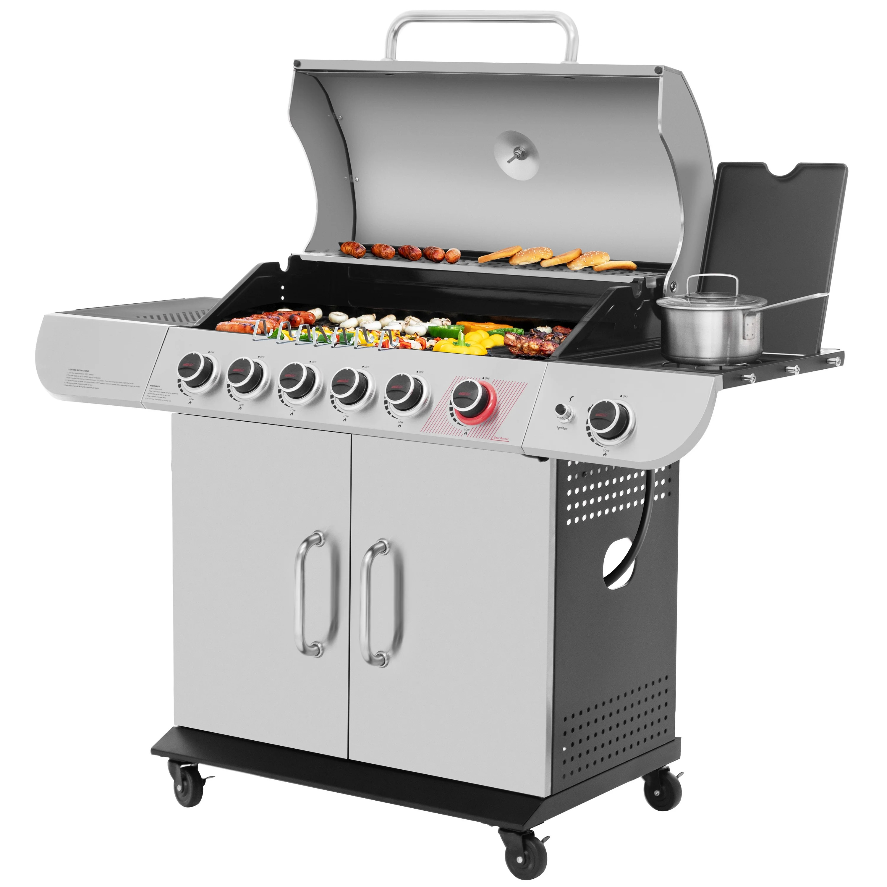 Royal Gourmet SG6002 Classic 6-Burner 71000-BTU LP Gas Grill with Sear Burner and Side Burner, St... | Walmart (US)
