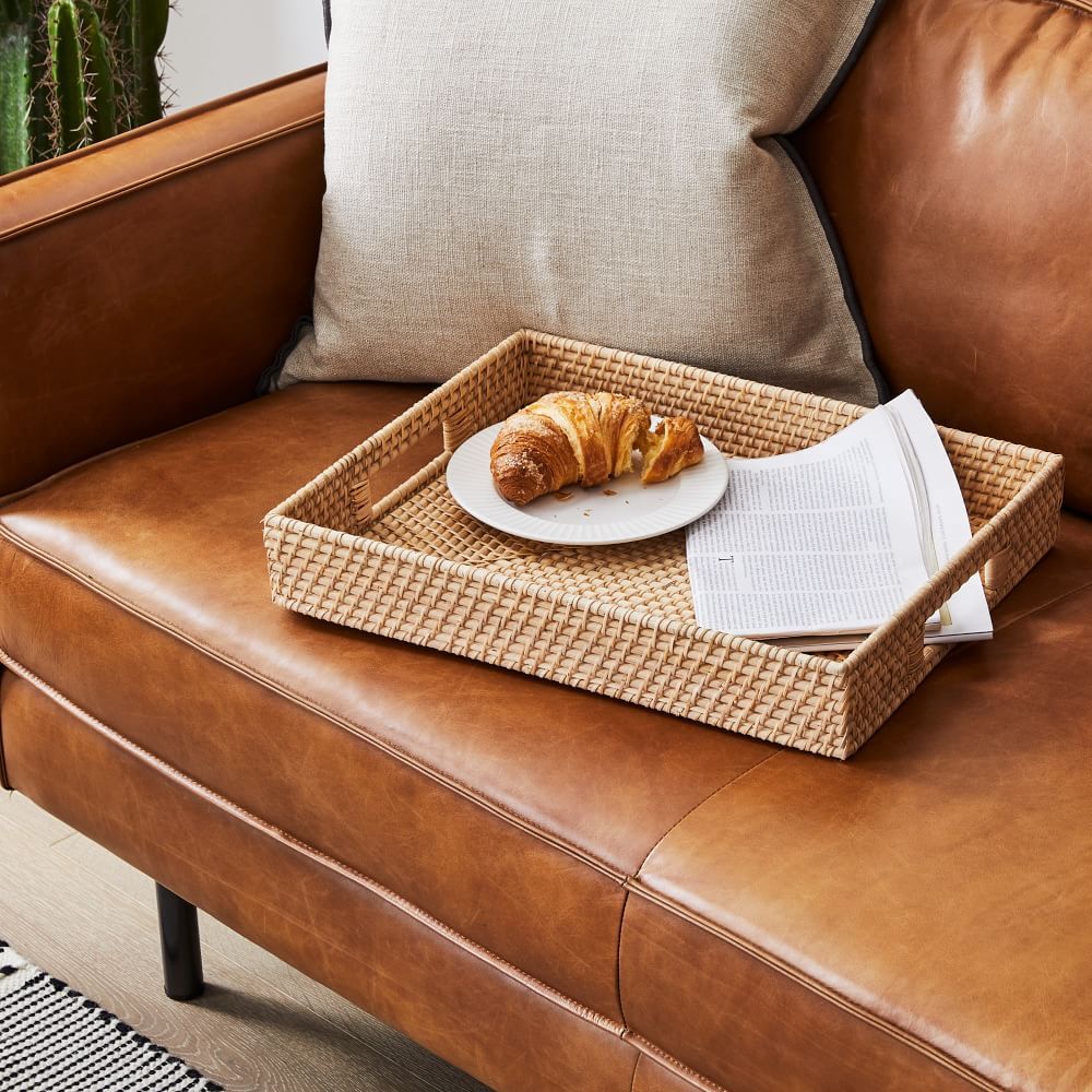 Merida Rattan Rectangle Tray 14x18in, Natural | West Elm (US)