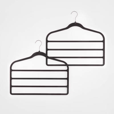 2pk 4 Bar Flocked Hangers Black - Brightroom™ | Target