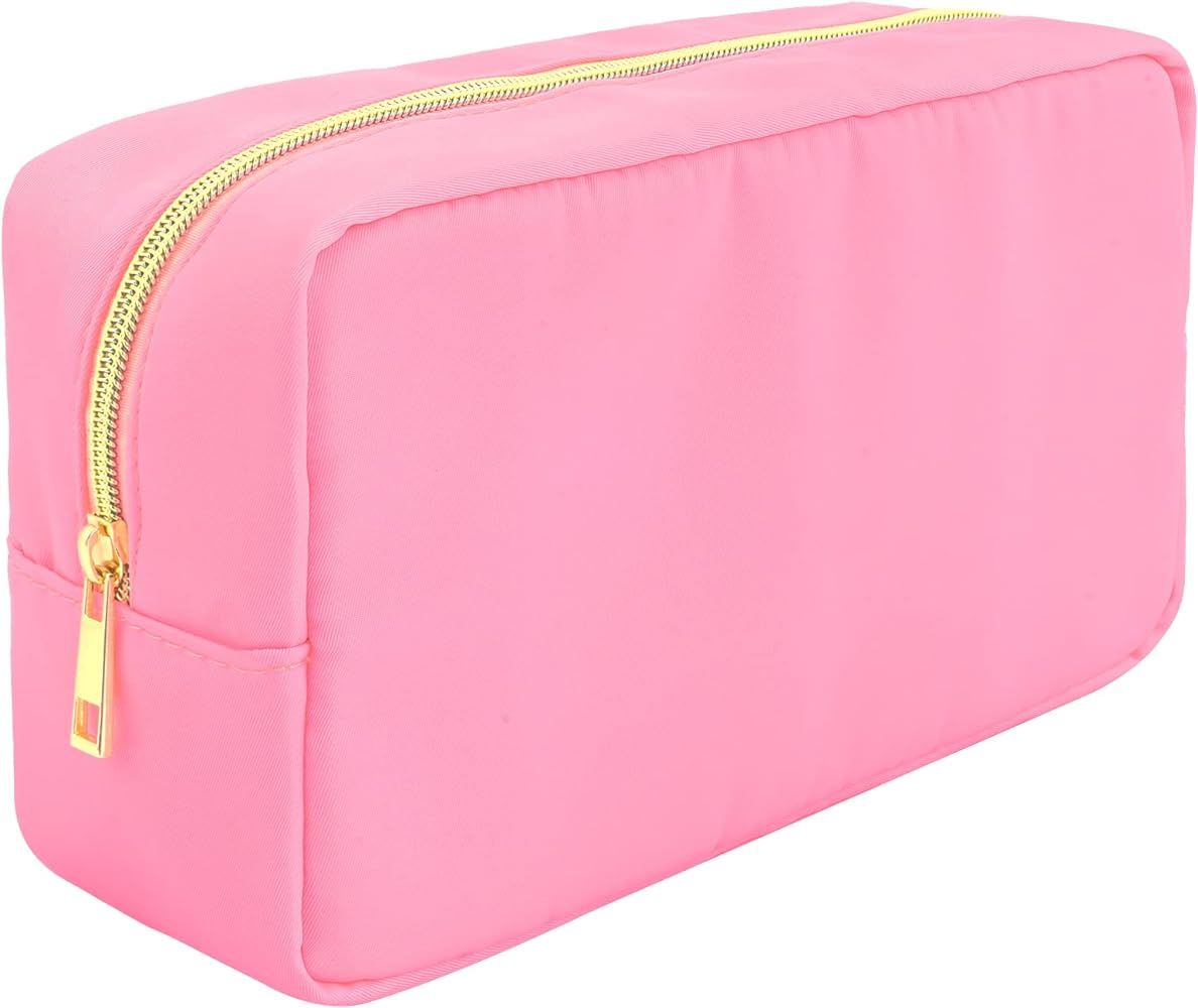 Nylon Makeup Bag Large Makeup Pouch Nylon Zipper Pouch Cute Cosmetic Bag Travel Makeup Bag for Wo... | Amazon (US)